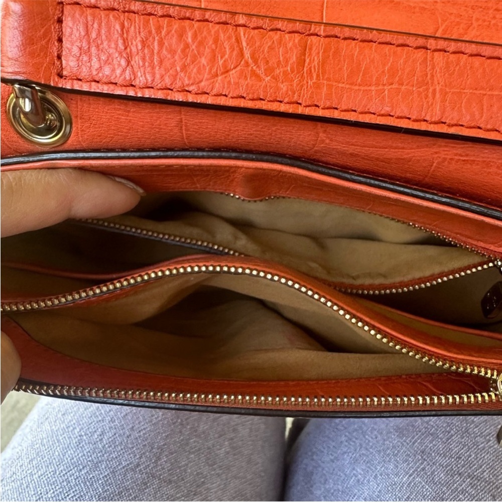 MCM Coral Satchel with Gold Bow Accent - Picture 15 of 15